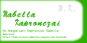 mabella kapronczai business card